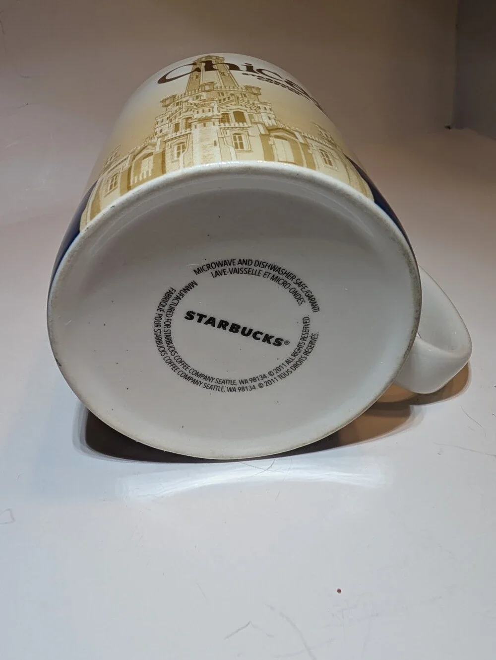 Starbucks Chicago Ceramic Mug – Navy and Cream City Design